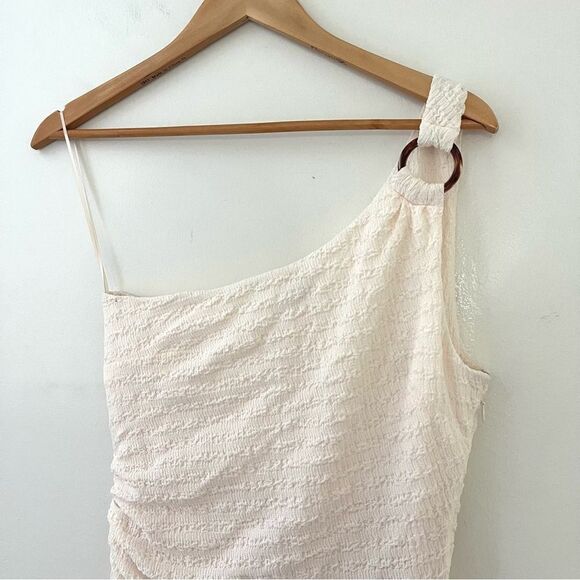 Revolve Likely Harley One Shoulder Asymmetrical Dress in Cream Size 10 NWT - Picture 6 of 11